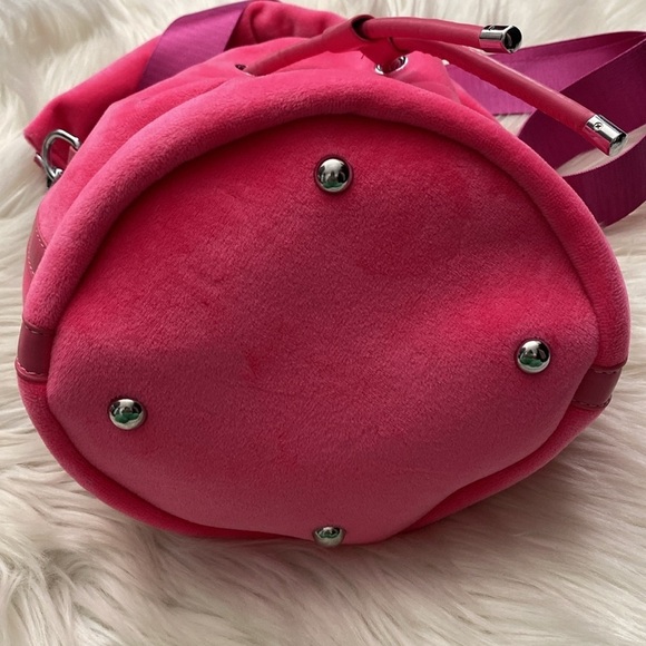 Pink velour Bucket Bag/purse - Picture 3 of 10
